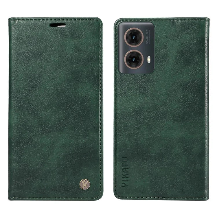 YIKATU YK-006 For Motorola Moto G85 5G / S50 Neo 5G Wallet Case Litchi Texture Leather Phone Cover