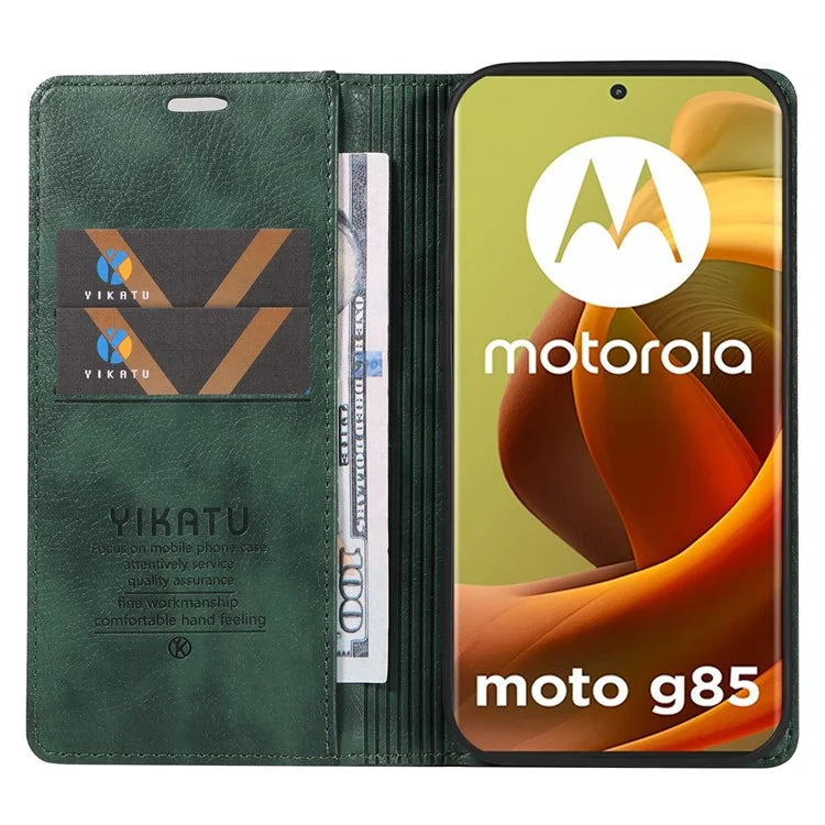 YIKATU YK-006 For Motorola Moto G85 5G / S50 Neo 5G Wallet Case Litchi Texture Leather Phone Cover