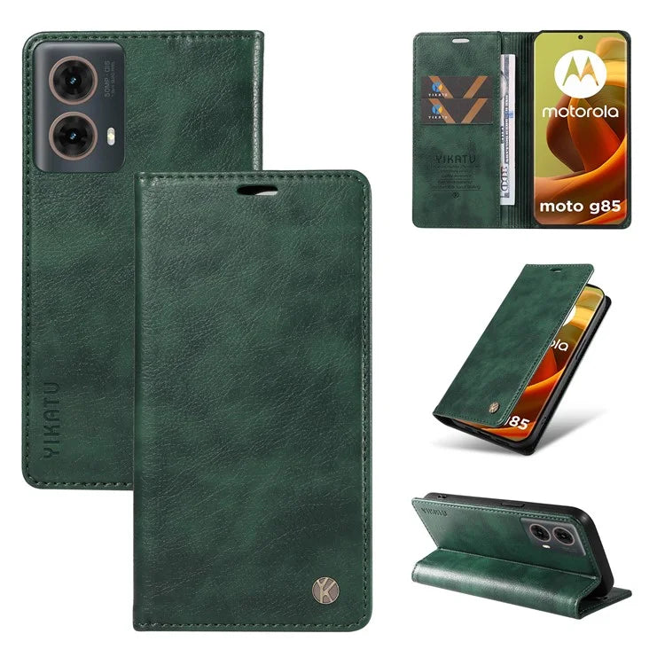 YIKATU YK-006 For Motorola Moto G85 5G / S50 Neo 5G Wallet Case Litchi Texture Leather Phone Cover