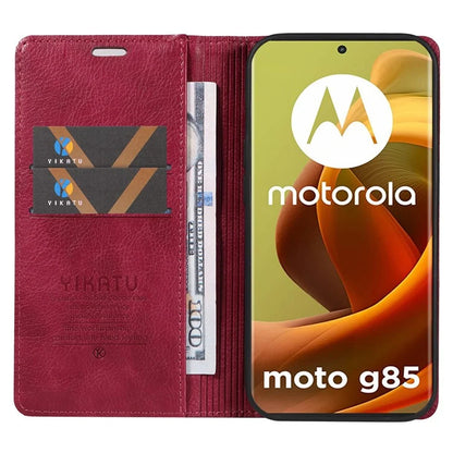 YIKATU YK-006 For Motorola Moto G85 5G / S50 Neo 5G Wallet Case Litchi Texture Leather Phone Cover