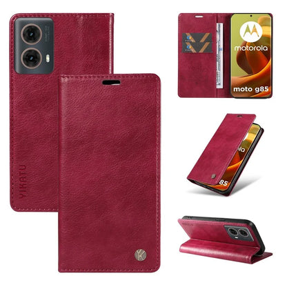 YIKATU YK-006 For Motorola Moto G85 5G / S50 Neo 5G Wallet Case Litchi Texture Leather Phone Cover