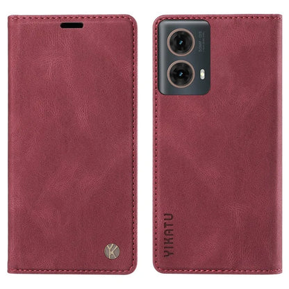 YIKATU YK-004 For Motorola Moto G85 5G / S50 Neo 5G Case Leather Phone Wallet Cover Skin-Touch