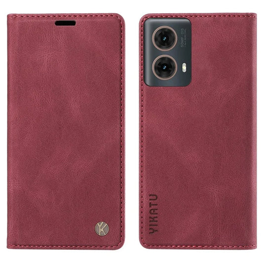 YIKATU YK-004 For Motorola Moto G85 5G / S50 Neo 5G Case Leather Phone Wallet Cover Skin-Touch