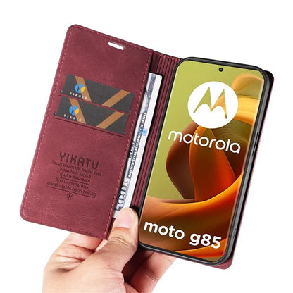 YIKATU YK-004 For Motorola Moto G85 5G / S50 Neo 5G Case Leather Phone Wallet Cover Skin-Touch