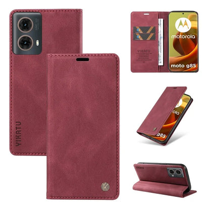 YIKATU YK-004 For Motorola Moto G85 5G / S50 Neo 5G Case Leather Phone Wallet Cover Skin-Touch
