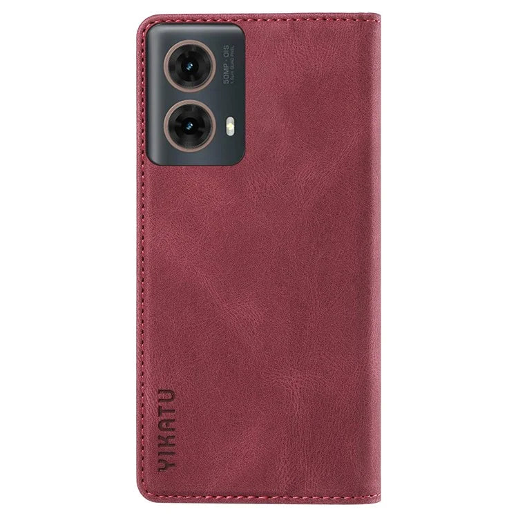 YIKATU YK-004 For Motorola Moto G85 5G / S50 Neo 5G Case Leather Phone Wallet Cover Skin-Touch