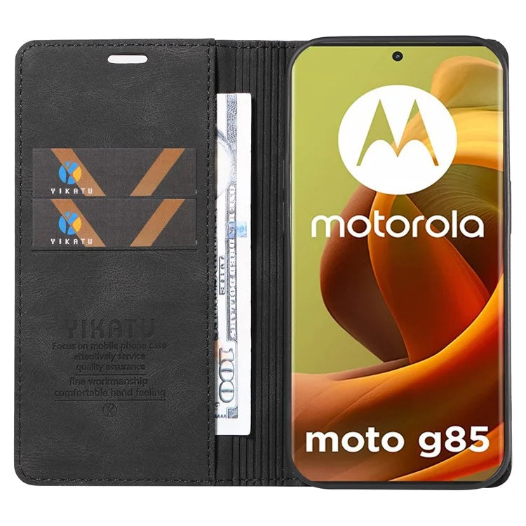 YIKATU YK-004 For Motorola Moto G85 5G / S50 Neo 5G Case Leather Phone Wallet Cover Skin-Touch
