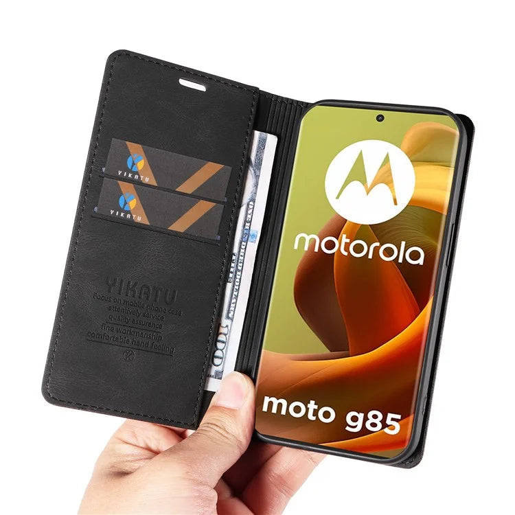 YIKATU YK-004 For Motorola Moto G85 5G / S50 Neo 5G Case Leather Phone Wallet Cover Skin-Touch