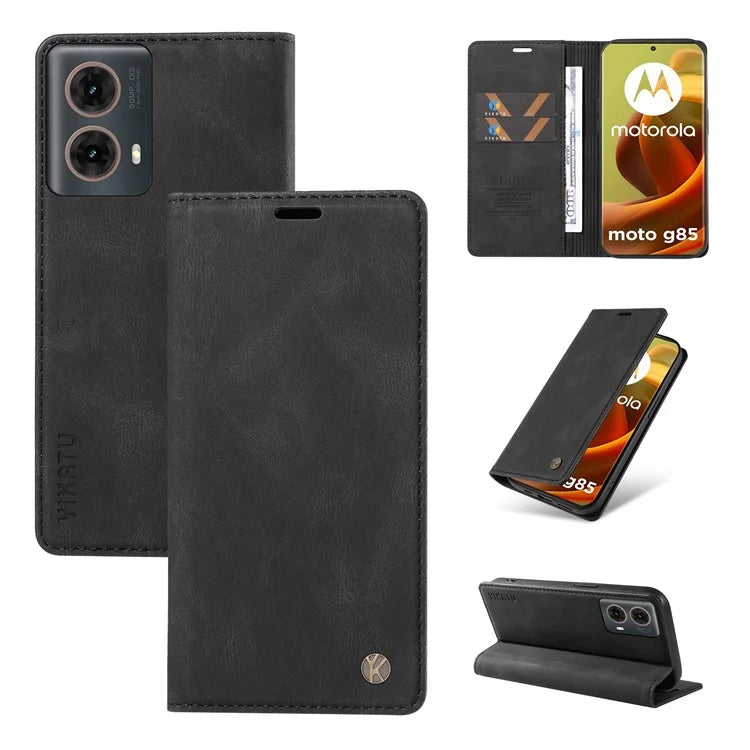 YIKATU YK-004 For Motorola Moto G85 5G / S50 Neo 5G Case Leather Phone Wallet Cover Skin-Touch