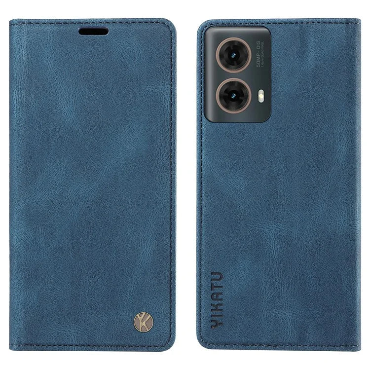 YIKATU YK-004 For Motorola Moto G85 5G / S50 Neo 5G Case Leather Phone Wallet Cover Skin-Touch