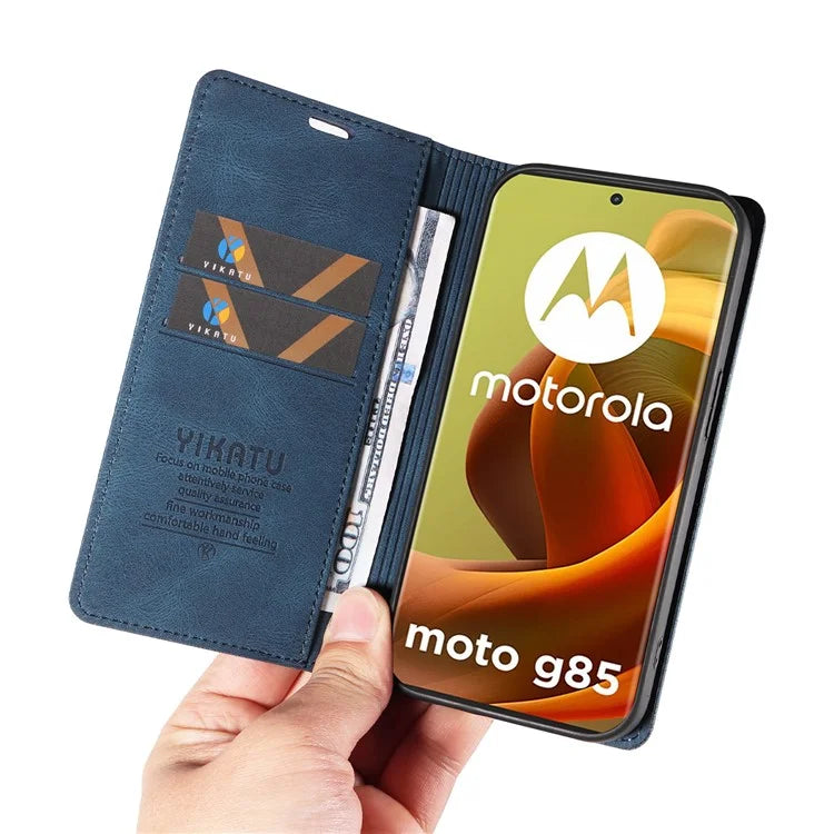 YIKATU YK-004 For Motorola Moto G85 5G / S50 Neo 5G Case Leather Phone Wallet Cover Skin-Touch