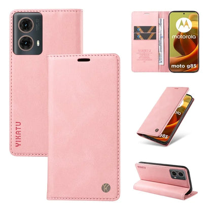 YIKATU YK-004 For Motorola Moto G85 5G / S50 Neo 5G Case Leather Phone Wallet Cover Skin-Touch