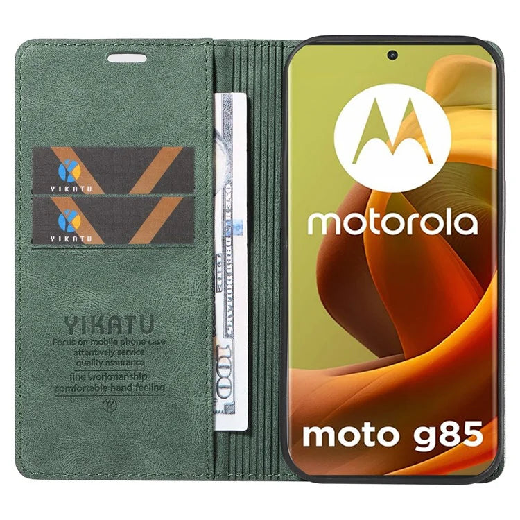 YIKATU YK-004 For Motorola Moto G85 5G / S50 Neo 5G Case Leather Phone Wallet Cover Skin-Touch