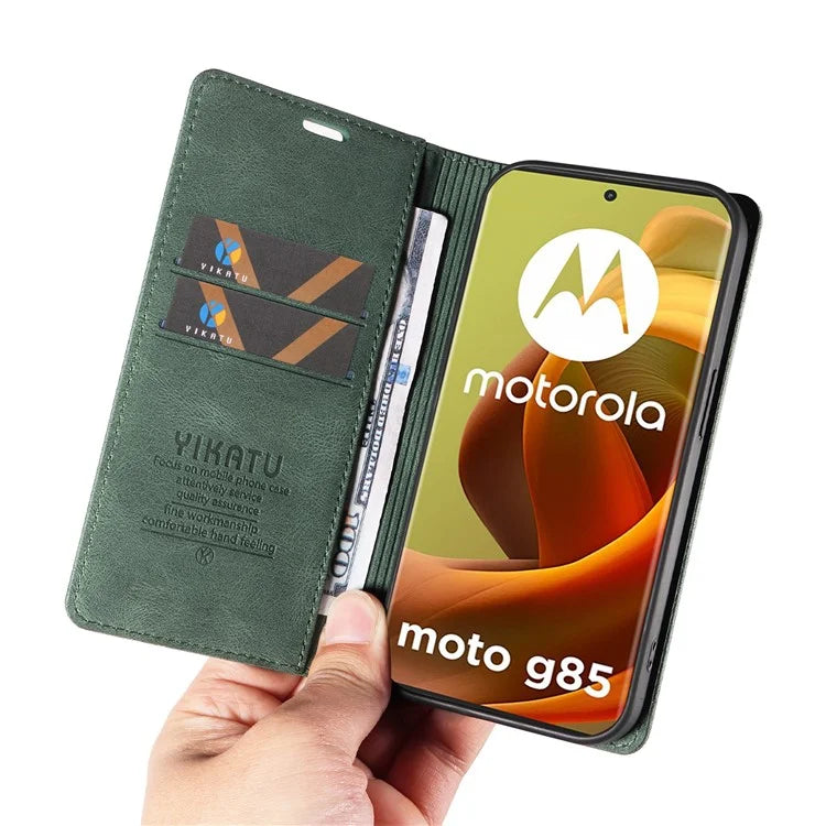 YIKATU YK-004 For Motorola Moto G85 5G / S50 Neo 5G Case Leather Phone Wallet Cover Skin-Touch
