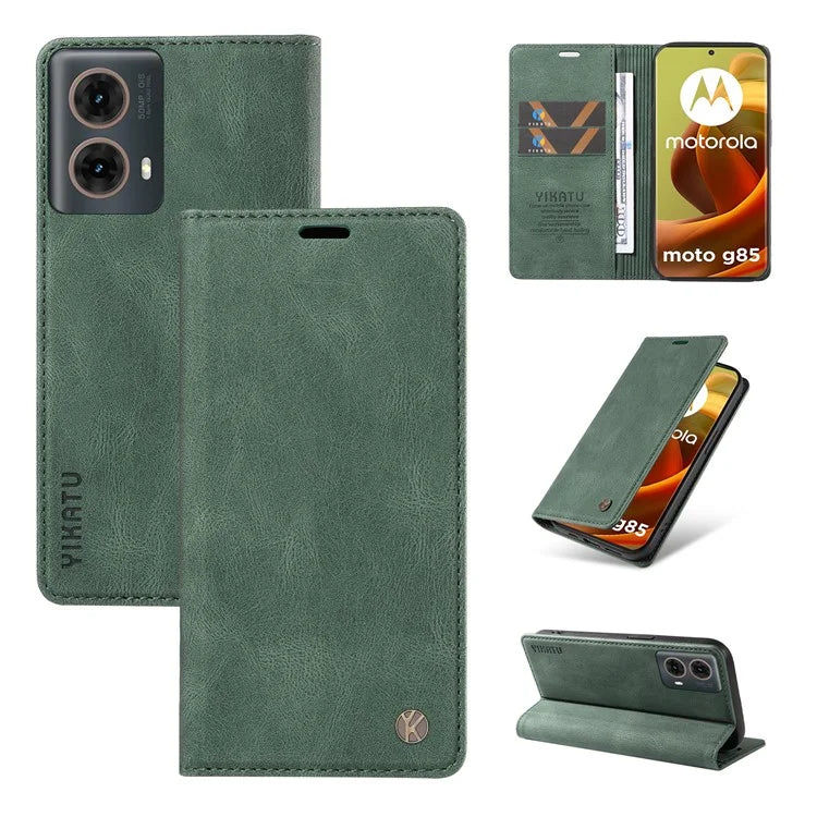 YIKATU YK-004 For Motorola Moto G85 5G / S50 Neo 5G Case Leather Phone Wallet Cover Skin-Touch