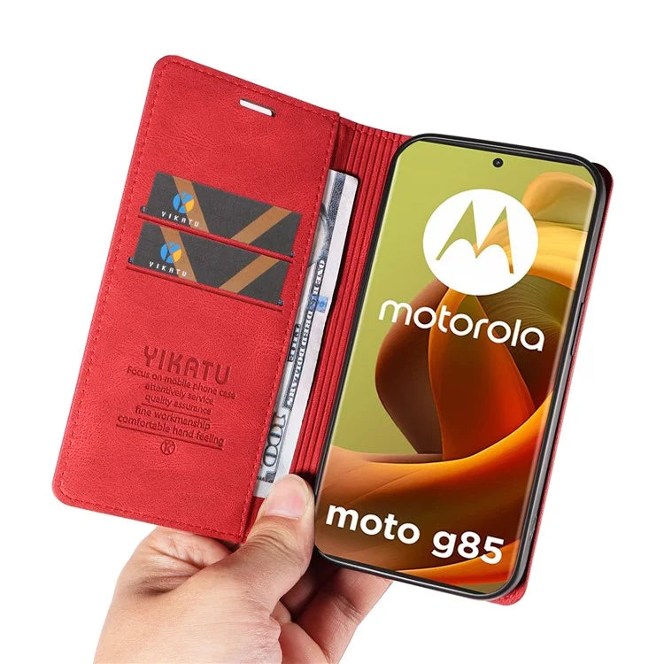 YIKATU YK-004 For Motorola Moto G85 5G / S50 Neo 5G Case Leather Phone Wallet Cover Skin-Touch