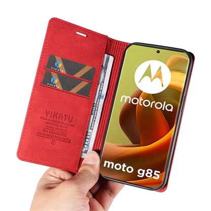 YIKATU YK-004 For Motorola Moto G85 5G / S50 Neo 5G Case Leather Phone Wallet Cover Skin-Touch
