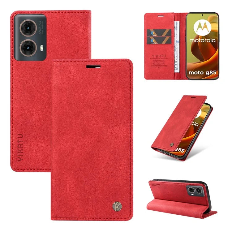 YIKATU YK-004 For Motorola Moto G85 5G / S50 Neo 5G Case Leather Phone Wallet Cover Skin-Touch