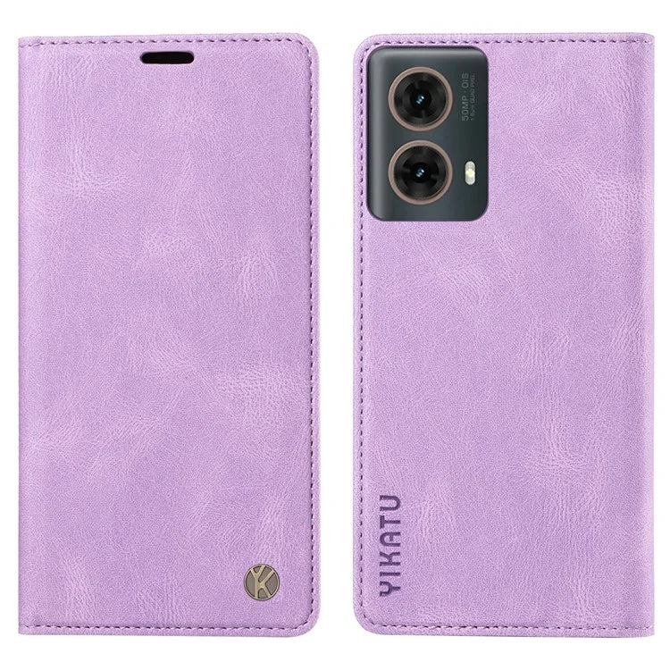 YIKATU YK-004 For Motorola Moto G85 5G / S50 Neo 5G Case Leather Phone Wallet Cover Skin-Touch