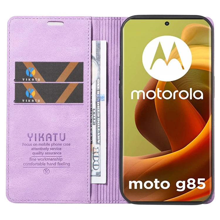 YIKATU YK-004 For Motorola Moto G85 5G / S50 Neo 5G Case Leather Phone Wallet Cover Skin-Touch