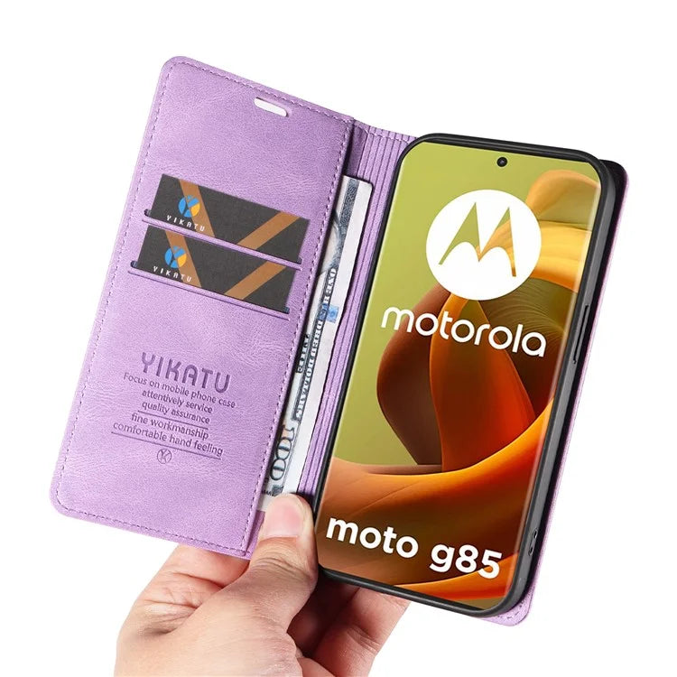 YIKATU YK-004 For Motorola Moto G85 5G / S50 Neo 5G Case Leather Phone Wallet Cover Skin-Touch