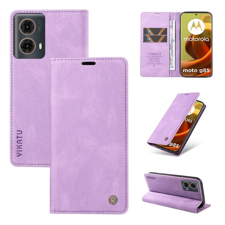 YIKATU YK-004 For Motorola Moto G85 5G / S50 Neo 5G Case Leather Phone Wallet Cover Skin-Touch