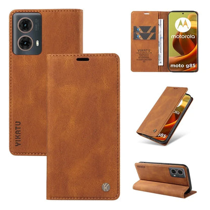 YIKATU YK-004 For Motorola Moto G85 5G / S50 Neo 5G Case Leather Phone Wallet Cover Skin-Touch