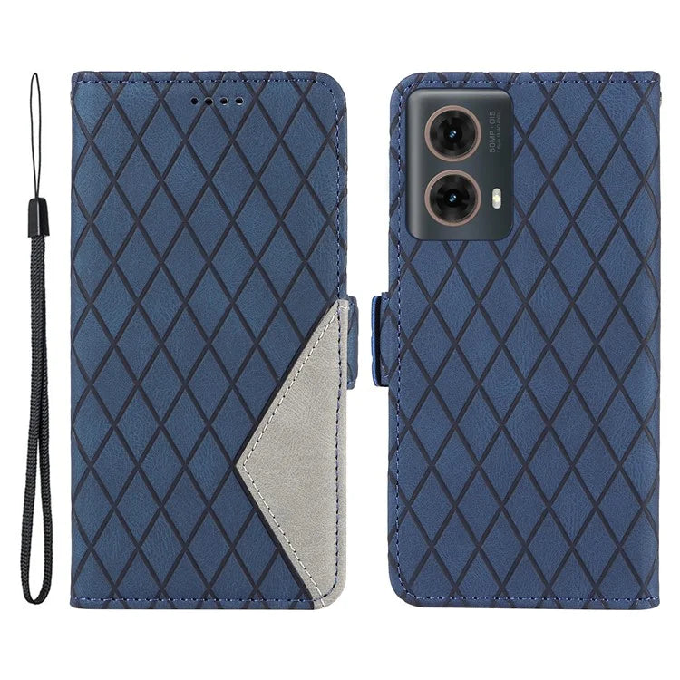 For Motorola Moto G85 5G / S50 Neo 5G Case Rhombus Leather Phone Cover with Wallet Stand