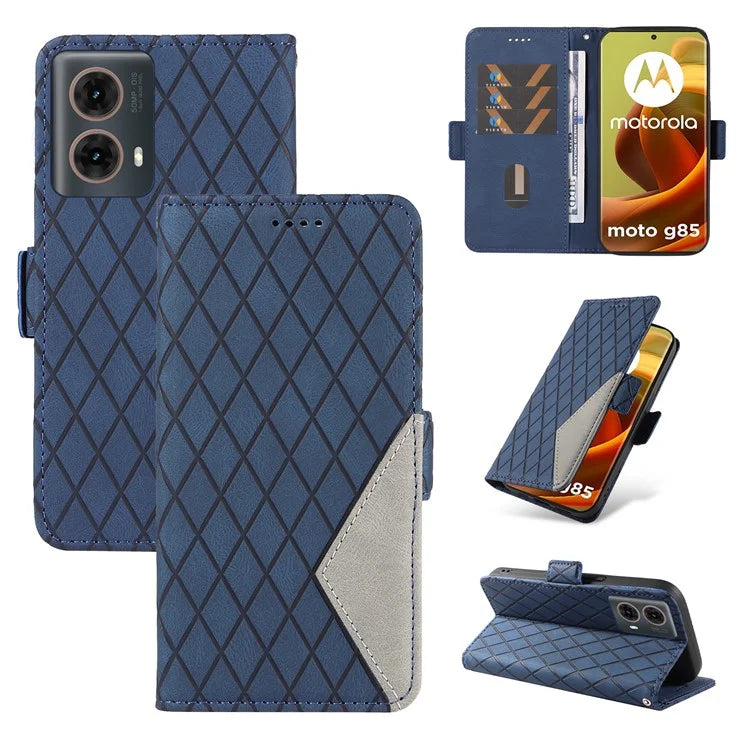 For Motorola Moto G85 5G / S50 Neo 5G Case Rhombus Leather Phone Cover with Wallet Stand