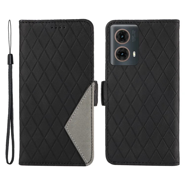 For Motorola Moto G85 5G / S50 Neo 5G Case Rhombus Leather Phone Cover with Wallet Stand