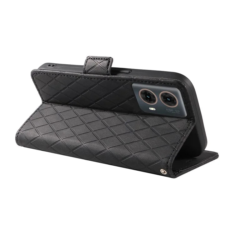 For Motorola Moto G85 5G / S50 Neo 5G Case Rhombus Leather Phone Cover with Wallet Stand