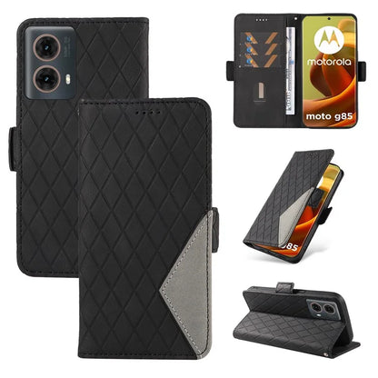For Motorola Moto G85 5G / S50 Neo 5G Case Rhombus Leather Phone Cover with Wallet Stand