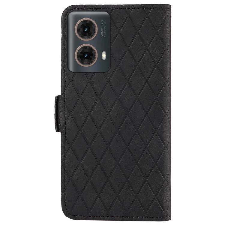 For Motorola Moto G85 5G / S50 Neo 5G Case Rhombus Leather Phone Cover with Wallet Stand