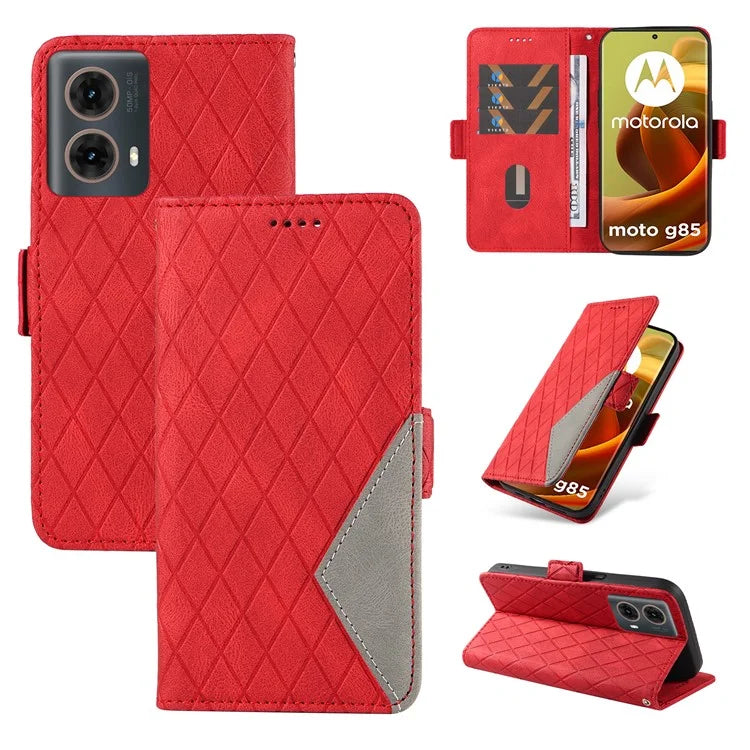 For Motorola Moto G85 5G / S50 Neo 5G Case Rhombus Leather Phone Cover with Wallet Stand