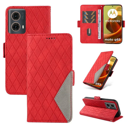 For Motorola Moto G85 5G / S50 Neo 5G Case Rhombus Leather Phone Cover with Wallet Stand