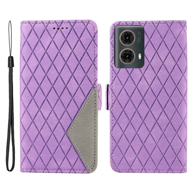 For Motorola Moto G85 5G / S50 Neo 5G Case Rhombus Leather Phone Cover with Wallet Stand
