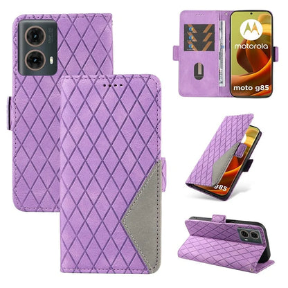 For Motorola Moto G85 5G / S50 Neo 5G Case Rhombus Leather Phone Cover with Wallet Stand
