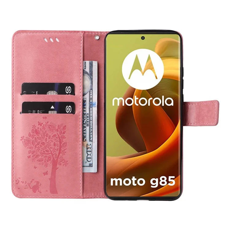 KT Imprinting Flower Series-3 For Motorola Moto G85 5G / S50 Neo 5G Case Wallet Card Slots Leather Phone Cover