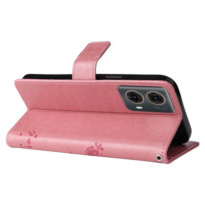 KT Imprinting Flower Series-3 For Motorola Moto G85 5G / S50 Neo 5G Case Wallet Card Slots Leather Phone Cover