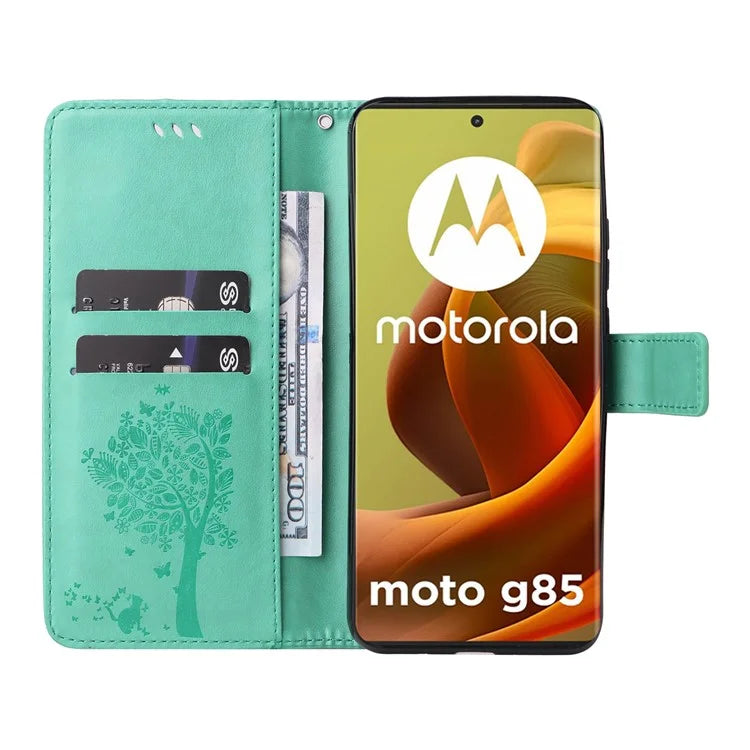 KT Imprinting Flower Series-3 For Motorola Moto G85 5G / S50 Neo 5G Case Wallet Card Slots Leather Phone Cover