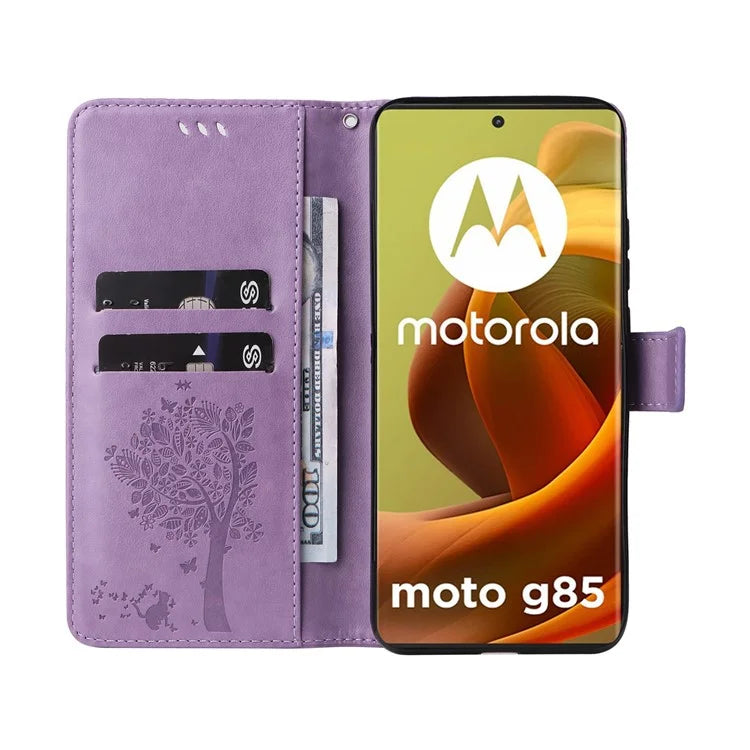 KT Imprinting Flower Series-3 For Motorola Moto G85 5G / S50 Neo 5G Case Wallet Card Slots Leather Phone Cover