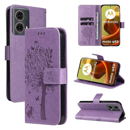 KT Imprinting Flower Series-3 For Motorola Moto G85 5G / S50 Neo 5G Case Wallet Card Slots Leather Phone Cover