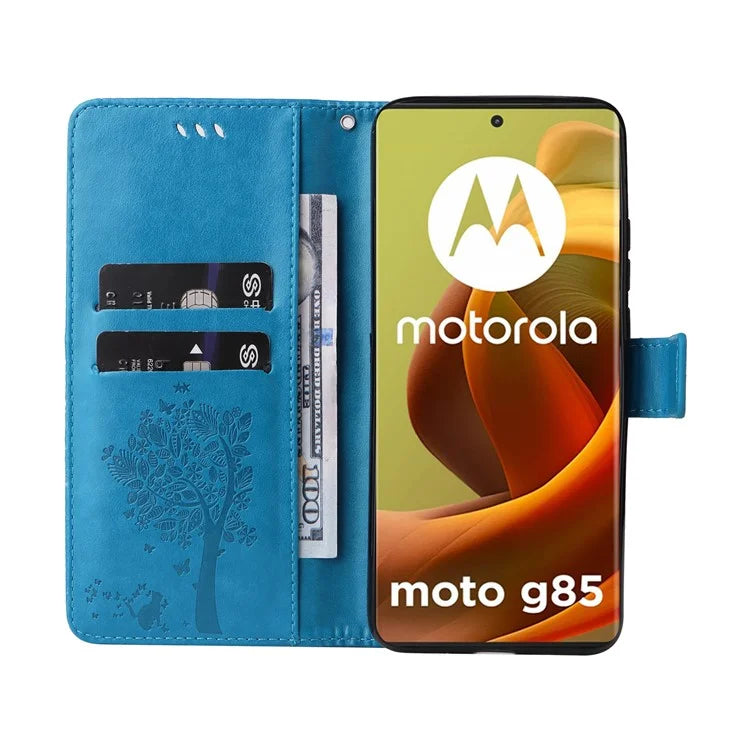 KT Imprinting Flower Series-3 For Motorola Moto G85 5G / S50 Neo 5G Case Wallet Card Slots Leather Phone Cover