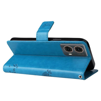 KT Imprinting Flower Series-3 For Motorola Moto G85 5G / S50 Neo 5G Case Wallet Card Slots Leather Phone Cover