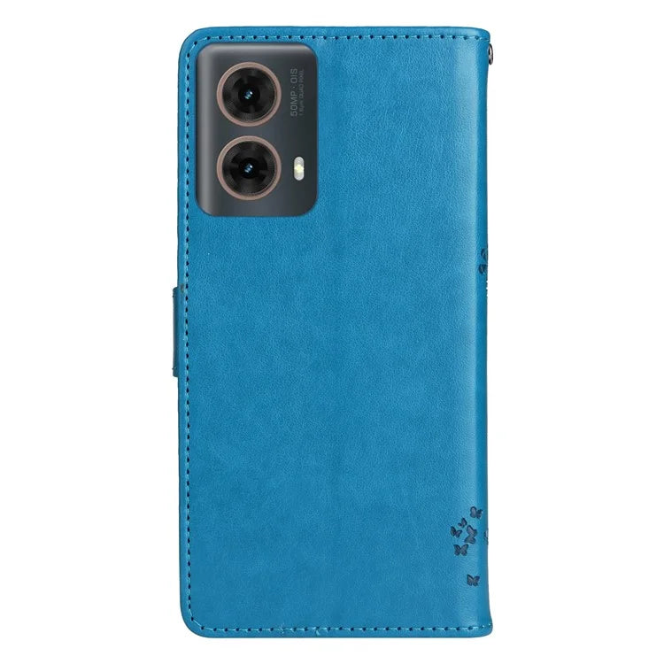 KT Imprinting Flower Series-3 For Motorola Moto G85 5G / S50 Neo 5G Case Wallet Card Slots Leather Phone Cover