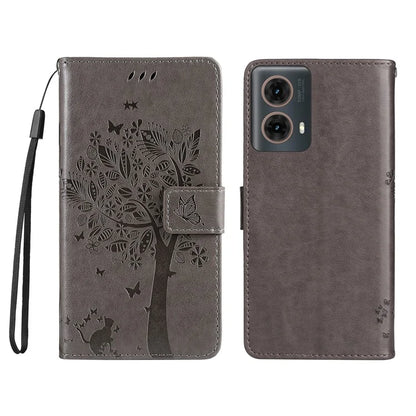 KT Imprinting Flower Series-3 For Motorola Moto G85 5G / S50 Neo 5G Case Wallet Card Slots Leather Phone Cover