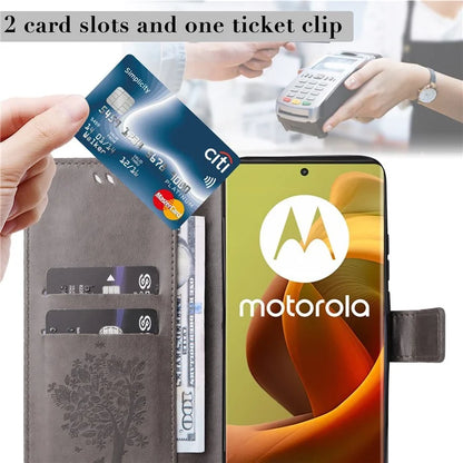 KT Imprinting Flower Series-3 For Motorola Moto G85 5G / S50 Neo 5G Case Wallet Card Slots Leather Phone Cover