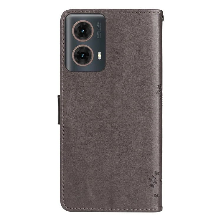 KT Imprinting Flower Series-3 For Motorola Moto G85 5G / S50 Neo 5G Case Wallet Card Slots Leather Phone Cover