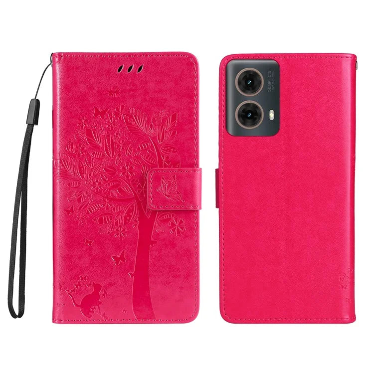 KT Imprinting Flower Series-3 For Motorola Moto G85 5G / S50 Neo 5G Case Wallet Card Slots Leather Phone Cover