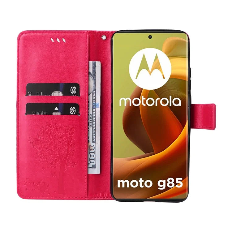 KT Imprinting Flower Series-3 For Motorola Moto G85 5G / S50 Neo 5G Case Wallet Card Slots Leather Phone Cover